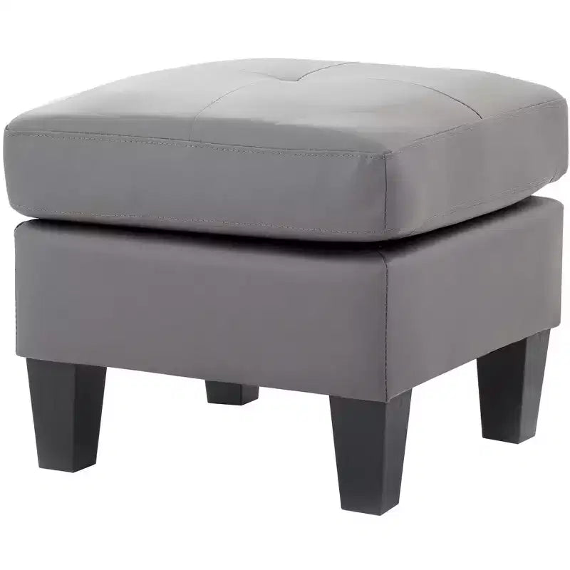 Pouf rembourré en similicuir
