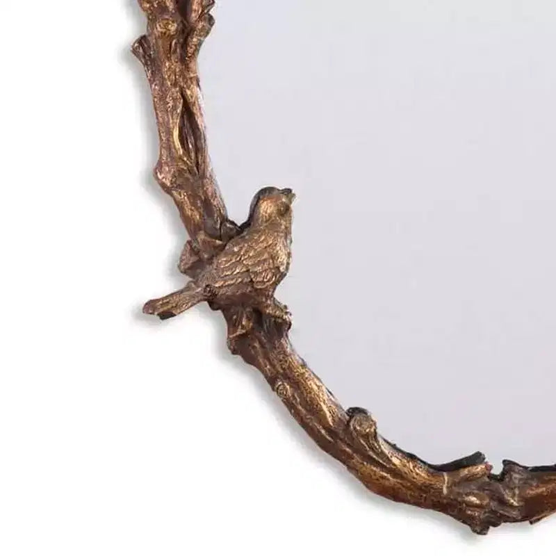 Miroir mural ovale décoratif, cadre en métal doré antique gris rustique, 58 cm de large pour salle de bain, chambre à coucher, salon