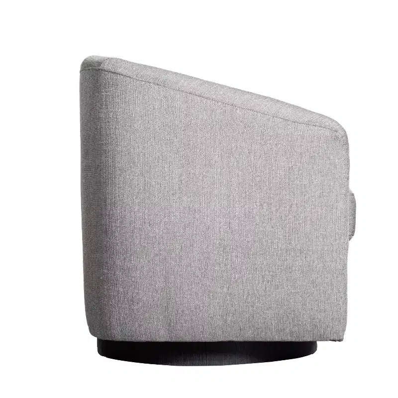 Upholstered Club Style Barrel Accent Chair with 360 Degree Swivel and Sloped Armrests