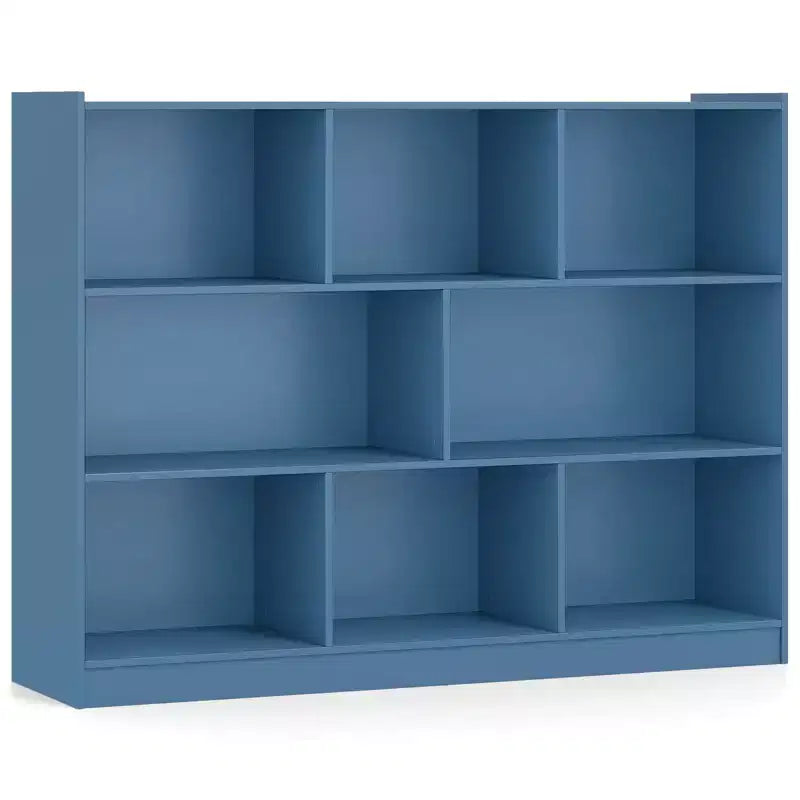 Bibliothèque ouverte à 3 niveaux, étagère à livres à 8 compartiments, meuble de rangement et de présentation