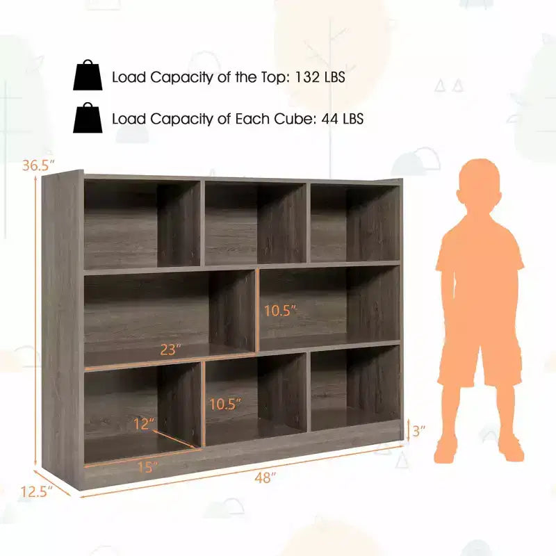 Bibliothèque ouverte à 3 niveaux, étagère à livres à 8 compartiments, meuble de rangement et de présentation