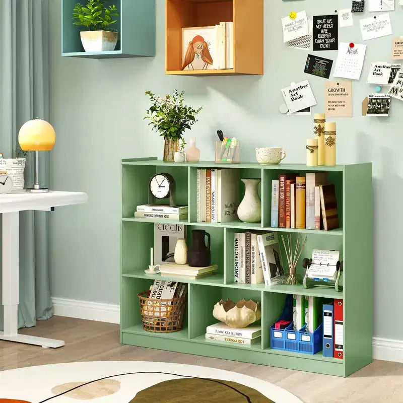 Bibliothèque ouverte à 3 niveaux, étagère à livres à 8 compartiments, meuble de rangement et de présentation