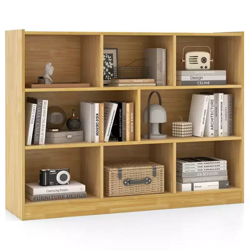 Bibliothèque ouverte à 3 niveaux, étagère à livres à 8 compartiments, meuble de rangement et de présentation