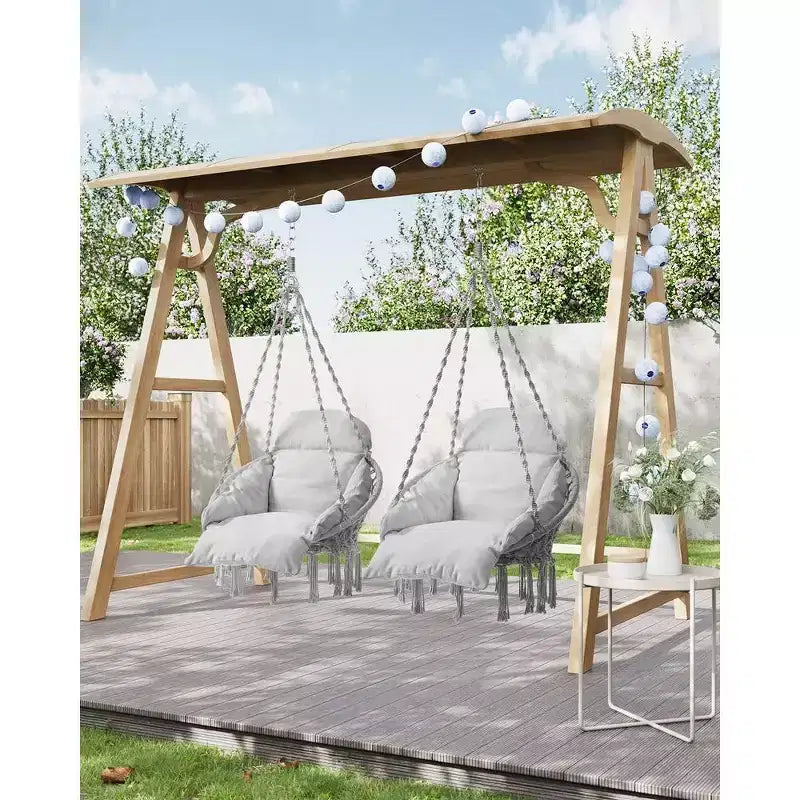 Chaise suspendue, chaise hamac avec grand coussin épais, balançoire bohème