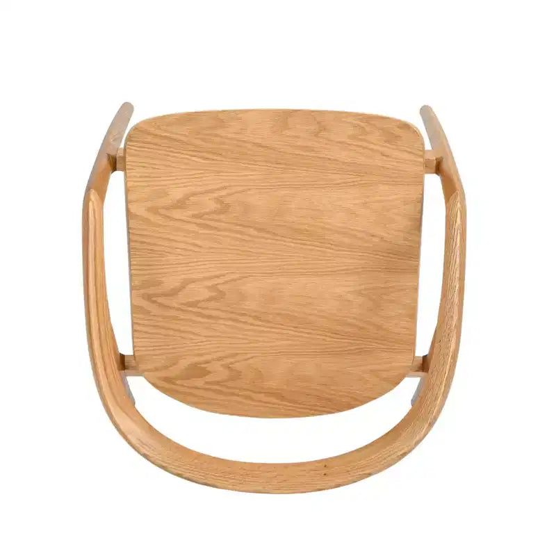 Chaise de salle à manger scandinave sculptée en chêne de 21", marron naturel chaud
