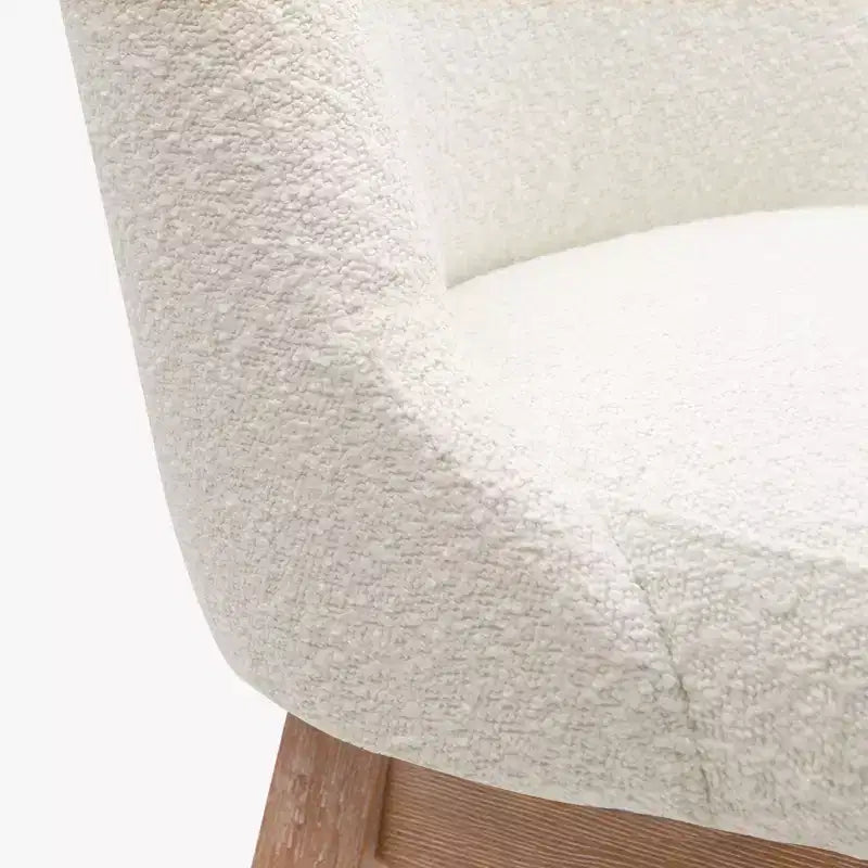 Tabouret de bar rembourré pivotant de 66 cm, crème