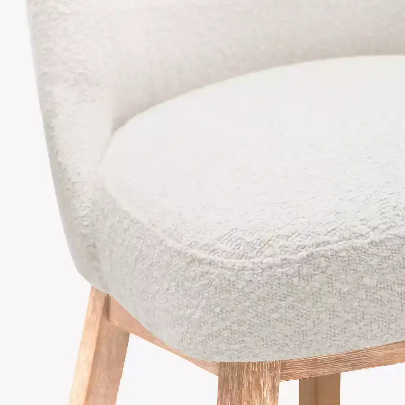 Tabouret de bar rembourré pivotant de 66 cm, crème