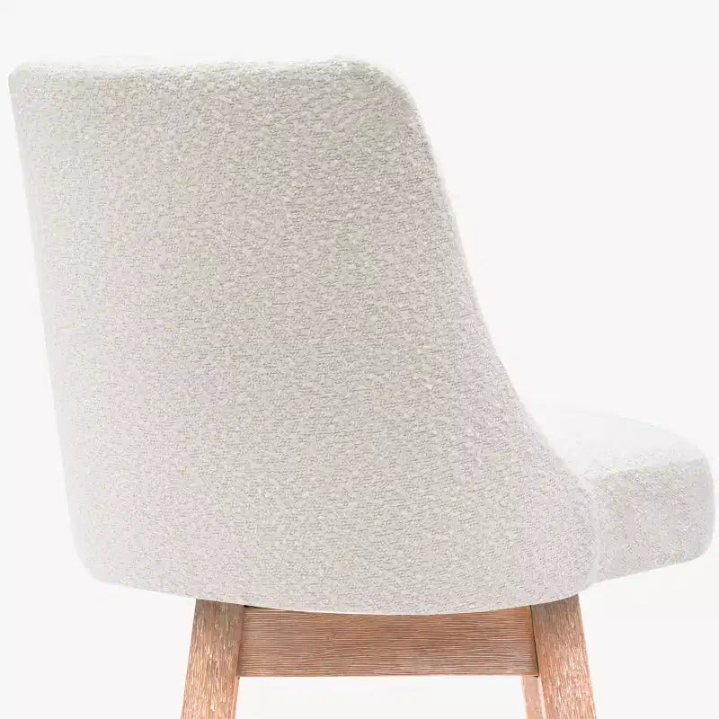 Tabouret de bar rembourré pivotant de 66 cm, crème