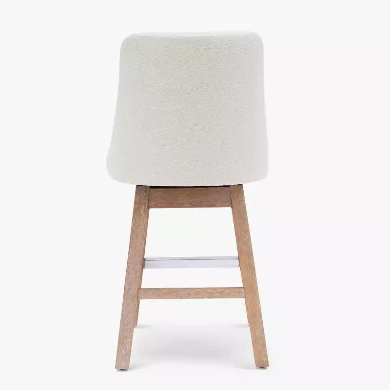 Tabouret de bar rembourré pivotant de 66 cm, crème