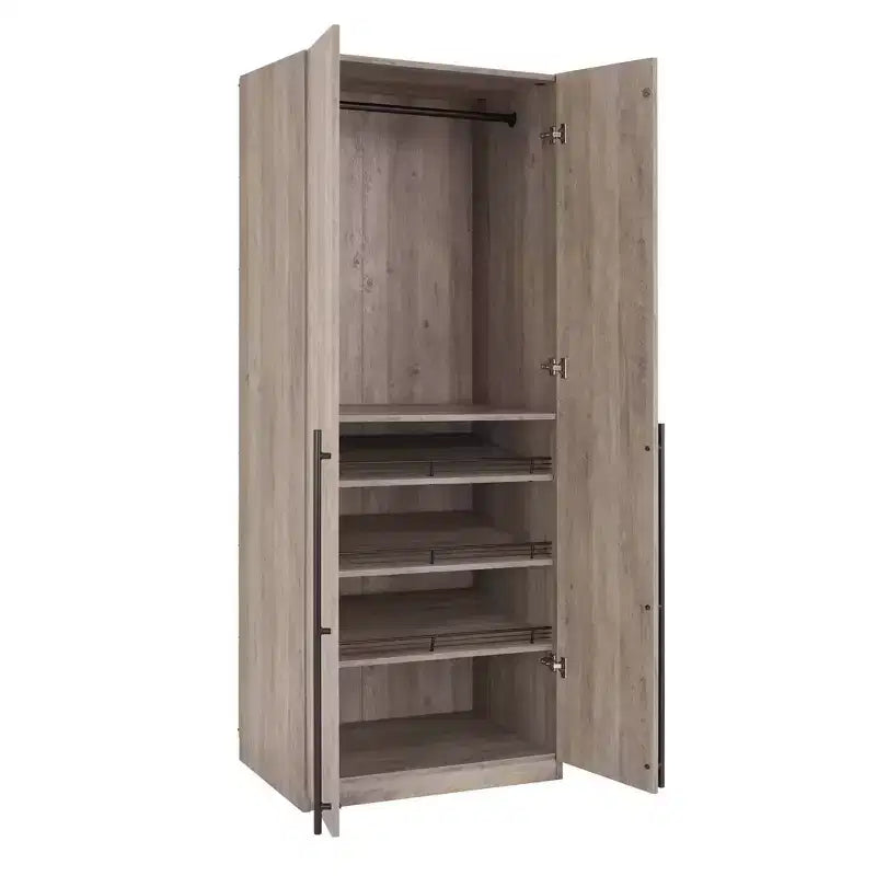 Placard-penderie 2 portes et 4 étagères
