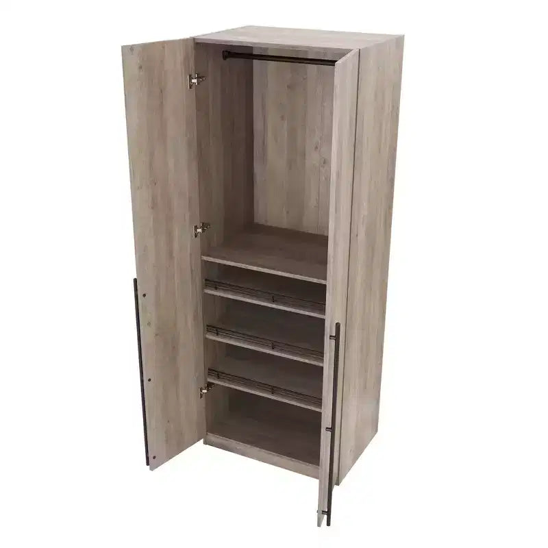 Placard-penderie 2 portes et 4 étagères