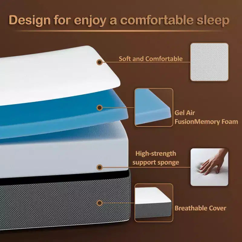 Matelas portatif à trois volets en mousse à mémoire de forme gel de 7,6 cm | Côtés en maille respirante avec housse ultra douce, amovible et lavable