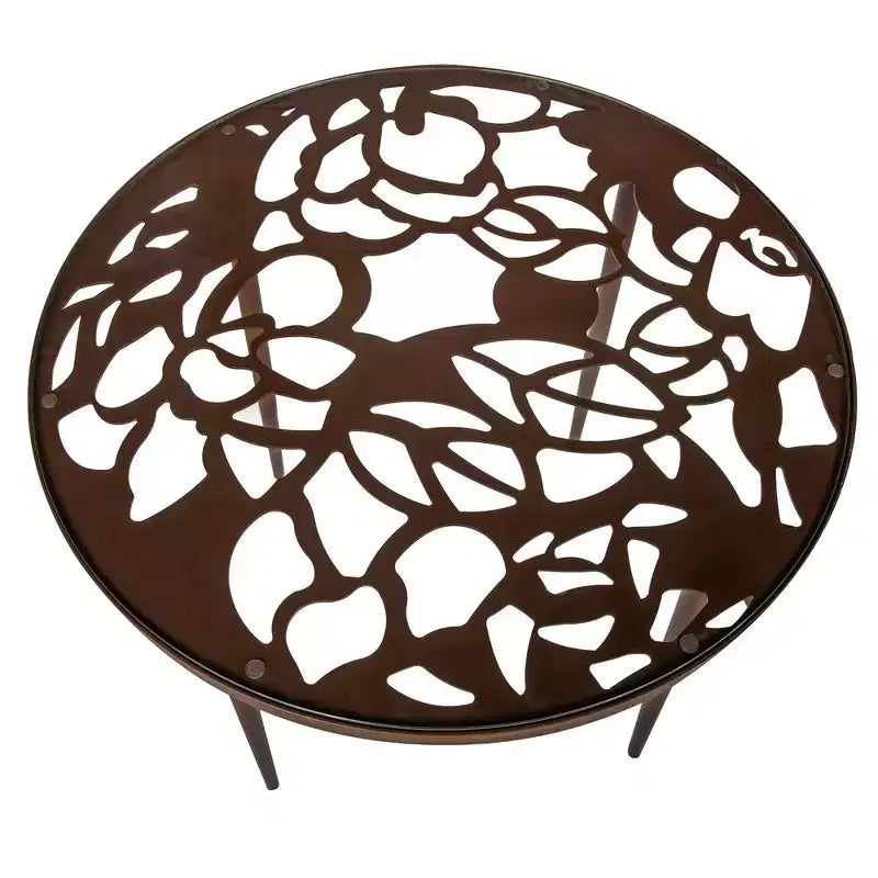 Table de bistrot moderne de 31" - Base en aluminium anticorrosion au design arborescent avec plateau circulaire en verre trempé pour usage intérieur/extérieur